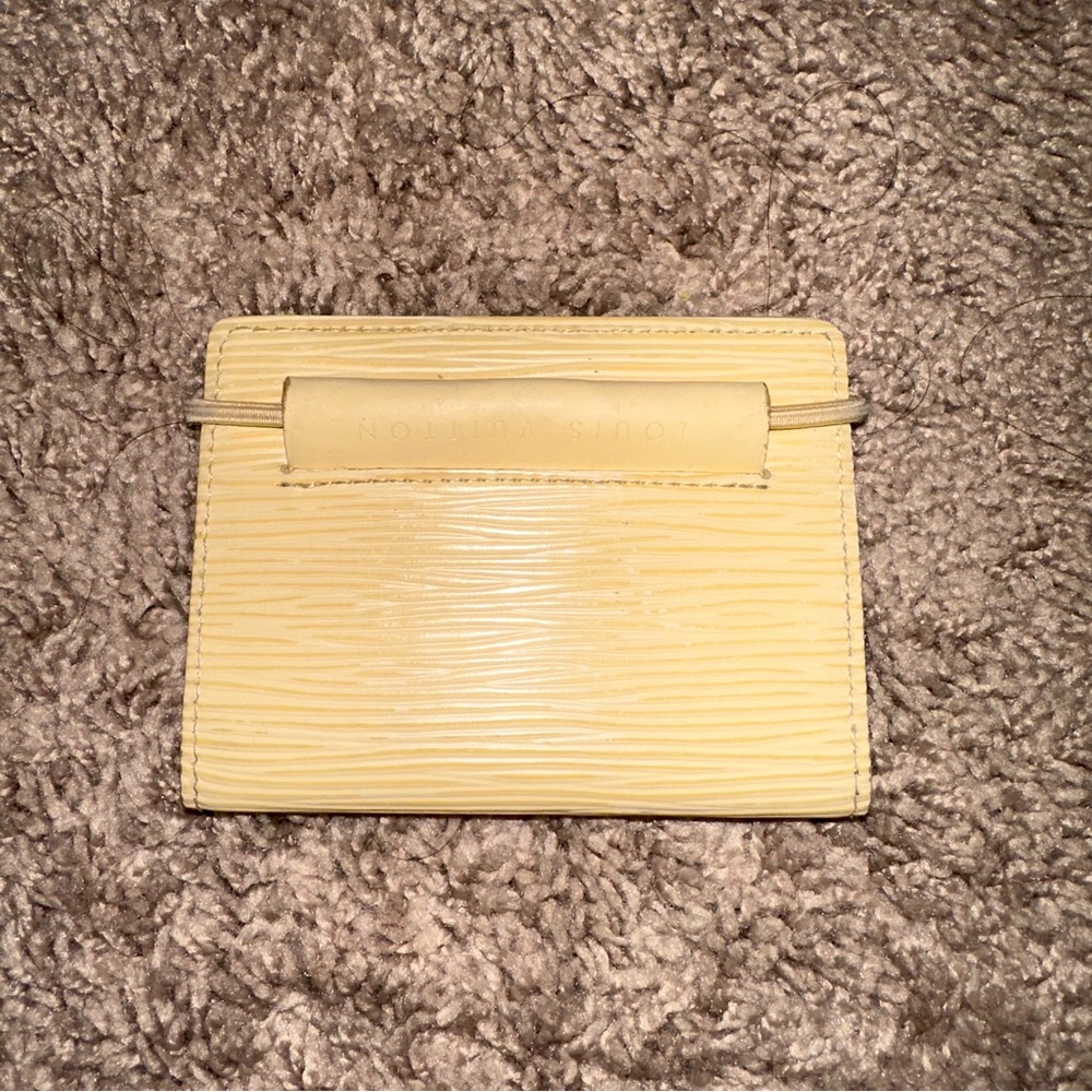 LV Yellow Epi Elastic Trifold Wallet